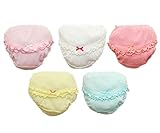 Jieya Baby Gilrsコットン下着with bow-knotブリーフショーツ、3または5のパック