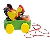 (トイホーム)Toy home子供　木製の知育おもちゃ　ひよこが米を食べる木製車