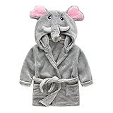 Candykids 可愛い子に可愛いバスローブ　お子様にピッタリ 出産祝い 贈り物 にも 子供用 キッズ ガウン タオル地 お風呂 (100cm, グレー1)