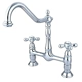 Elements of Design ES1171AX New Orleans 2-Handle 8" Center Bridge Kitchen Faucet, 8- 1/2", Polished 