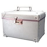 コスメボックス トレンチケース mサイズ パールホワイト 鏡付き (13/パールホワイト)