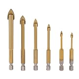 KKmoon 6pcs/set Carbide Alloy Titanium Plated Triangle Glass Drill Tungsten Steel Tile Drill [並行輸入品]