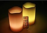 キャンドルライト LED リモコン付き 2個セット（Mサイズ） 12色変更可能 クリスマス パーティー等お部屋のムード作りに リアルワックス イルミネーション ハロウィーン クリスマス 【VLN-EN