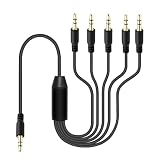 Duttek 3.5mm オーディオ分配ケーブル 3極/TRSイヤホン分岐コード5分配ケーブル、スマートフォン・コンピューター・MP3・イヤホン・スピーカー用 3.5mmオスオス ヘッドホンスプリッター変換ケーブル (50センチメートル)