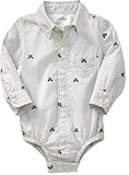 ＧＡＰ （ギャップ） baby GAP プライド柄 Ｙシャツ ロンパース 長袖（ホワイト）【月齢：1歳～2歳】（並行輸入品） (18-24M：（1歳半～2歳）, ホワイト)