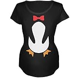 ハロウィンペンギンコスチュームブラックマタニティソフトTシャツ US サイズ: XL カラー: ブラック