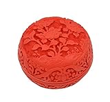 中国スタイルの椿の彫刻漆ジュエリーボックスの2つの部分