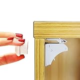 ラッチ磁気キャビネットロックfor Child安全簡単インストールツール必要ない( 4ロック+ 1キー） ホワイト GSCWT