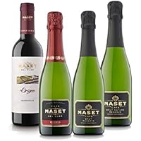珍しいハーフボトルセット! シャンパン製法スパークリング3本&しっかりスペイン赤ワイン1本セット(スパークリング375mlx3本、赤375mlx1本) [スペイン/Amazon.co.jp限定/winery direct]