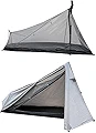 ATEPA ワンポールテント ポリエステル 蚊帳付き 1人用 軽量 コンパクト ソロキャンプ ティピー 登山 ビバーク 簡単設営 防虫換気 防水防風 収納バッグ付き