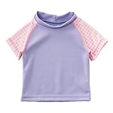 (チャックル) chuckle ハイネックチェック柄半袖ラッシュガード ピンク 100cm M8555-100-20