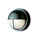 Transglobe Lighting 4120 BK Outdoor Bulkhead Fixture with Clear Ribbed Polycarbonate Shade, Black Fi