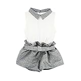 BOBORA　春夏ガールズセット　淑やか　襟付き　清純　カレッジ風　シフォン　白　シャツ＆パンツ「２－７歳」