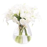 ホームウェディングデコレーション（白）のための10個の生き生きした生き生きしたカラフラワー人工花の花束