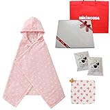 ミキハウス ドットバスポンチョ＆ガーゼハンカチセット ピンク(リボンラッピング包装済み)＋オリジナルデカフェギフトセット