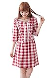 (ベア・ランド ) Bearsland春夏秋　コットン100％二重ガーゼギンガムチェック前開き半袖授乳ワンピース　授乳パジャマ　授乳服