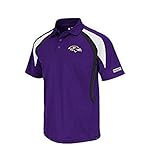 Baltimore Ravens Adult Mediumパフォーマンス半袖ポロシャツ – パープル&ホワイト
