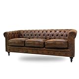 クラシックデモダン【ヴィンセント】三人掛け チェスターフィールドソファ（ブラウン/ファブリック×ブラック）アンティーク クラシック ラグジュアリー 高級感 ブリティッシュ 英国 アメリカン 西海岸【搬入・設置サービス】VC3P30K 家具 