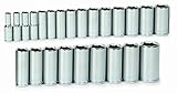 Williams 32945 24-Piece 1/2-Inch Drive Metric Deep 6 Point Socket Set [並行輸入品]