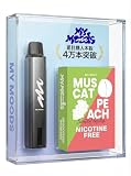 ベイプ 電子タバコ MyMoods VAPE スターターキット 5,000回吸引可能 ニコパフ マイムーズ Type-C充電式 電子シーシャ 禁煙グッズ 爆煙 ニコチン タールなし カートリッジ交換型ベイプ 持ち運びシーシャ フレーバー ニコレス デバイス本体＋POD2個(マスカットピーチ)