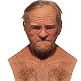 [OneV FT] ハロウィン パーティーマスク 仮装コスプレ 白髪 怖い老人ラバーマスク 驚愕 コスプレ小物 仮装マスク 仮装 変装 お面 かぶりもの 仮装イベン アイテム お祭り 宴会 学園祭 文化祭