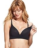 Gratlin レディース 授乳ブラジャー マタニティブラジャー 前開き ノンワイヤー 無地 柔かい 響きにくい 軽量 産前産後兼用 授乳ブラ ブラック D80