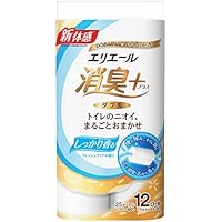 エリエール トイレットペーパー 消臭プラス(+) 25m×12ロール ダブル パルプ100% しっかり香る フレッシュクリアの香り