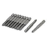 uxcell　プラスドライバービット　PH2　マグネット　プラス　5mm　6.35mm×50mm　10個入り