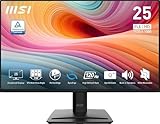 MSI PRO MP252 E2 24.5インチ IPS 1920 x 1080 (FHD) ゲーミングオフィスモニター、120Hz、アダプティブ同期、HDR対応、HDMI、VGAポート、ディスプレイポート、VESAマウント可能、チルト、スピーカー、4面スリムベゼル、1ms、ブラック