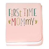CafePress – First Time Mommy – ベビーブランケット、スーパーソフト新生児おくるみ ピンク 17626793376832E