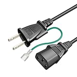 AC電源ケーブル コネクター【PSE規格品】ACコンセント 電源変換ケーブルアダプタ 3ピンソケット(メス)-2ピンプラグ(オス) アース線付き ストレートタイプ 定格7A-125V 1.5m