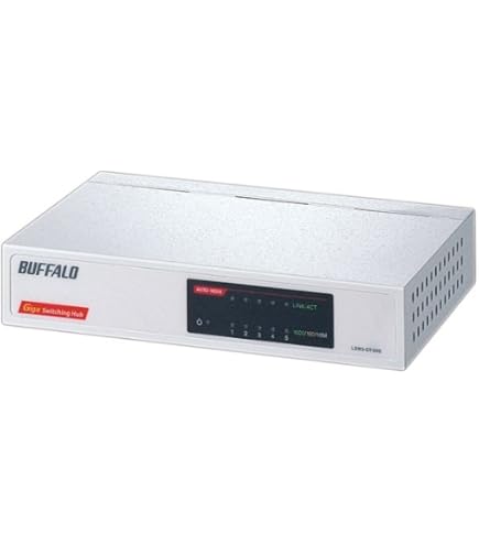 Amazon | BUFFALO Giga対応 金属筺体 電源内蔵 5ポート ホワイト