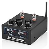 Douk Audio T6PRO HIFI Mini Bluetooth 5.1 JAN5654 TPA3255 QCC5125 パワーアンプ 300W x2 真空管アンプ ブルートゥース VUメーター付き APTX/APTX-HD/LDAC対応 (48V電源アダプター付属)
