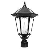 Gama Sonic Windsor Solar Outdoor LED Light Fixture, 3-Inch Fitter for Post Mount, Black Finish #GS-9