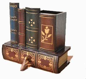 Amazon 机スッキリ 木製 ペン立て アンティーク調 おしゃれで かわいい ペンスタンド ペン 収納 木製4 洋書型 スポーツ アウトドア