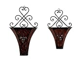 Benzara 75727 Metal Wall Planter Flexible Garden Decor, Set of 2 [並行輸入品]