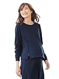 Angeliebe エンジェリーベ マタニティ 授乳口付き ラウンドネック トップス 妊婦服 産前 産後 長袖 S ～ M ネイビー 22077 22077201