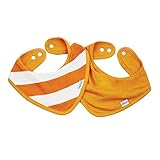 Bumkins Printed Waterproof Bandana Bib 2 Pack, Orange Stripe (0-9 Months) by Bumkins