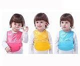ベビー服 赤ちゃん 服 ベビー スタイ 女の子 裾ポケット付き　食事用エプロンwmtkid46 (ローズ)