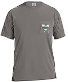 NCAA Tulane Green Wave野球フレーム半袖快適カラーポケットTシャツ、グレー、小
