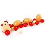 Lovoski 木製　3個　鶏の卵　パズル　積み木　家族ゲーム　キッズ　教育玩具　レッド