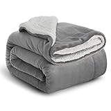 Bedsure 毛布 二枚合わせ 2枚合わせ シングル 北欧 ブランケット 厚手 フランネル ボア マイクロファイバー あったか 冬用 フリ