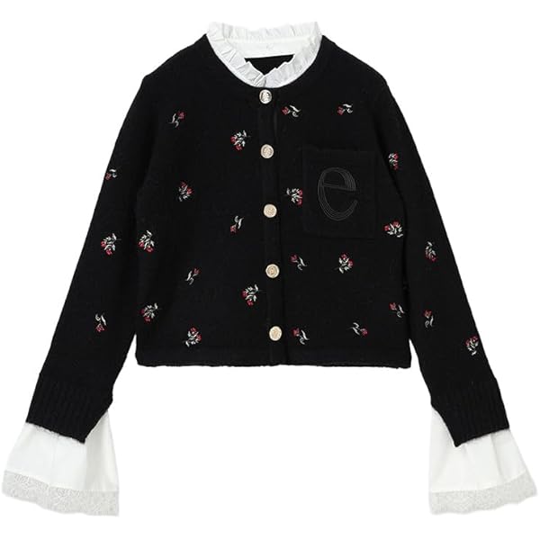 【新品未使用】Attachedcollarフラワーモチーフカーディガン　ホワイト EIMY ISTOIRE｜Attachedcollrフラワーモチーフカーディガン | Rakuten