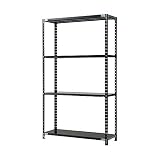 プラス AB 抗菌 スチールラック 耐荷重150kg/段 4段 幅121.2 奥行46.2 高さ210cm AB-2124-4 ブラック 698431