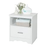 South Shore Tiara 1-Drawer Night Stand, Pure White [並行輸入品]