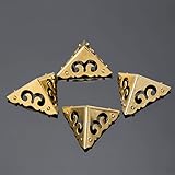 4個入り コーナープロテクター 金属 ブラケットプロテクター レトロスタイル 装飾 3*3*3cm （24ネジ付き）古銅色