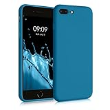 kwmobile スマホケース Apple iPhone 7 Plus/iPhone 8 Plus対応 ケース - 極薄 TPU シリコン マイクロファイバー カリビアンブルー