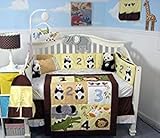 SoHo 123 Giraffe Baby Crib Nursery Bedding Set 13 pcs included Diaper Bag with Changing Pad & Bottle