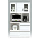 日本製 モダン 木製 100cm幅オープンダイニングボード ホワイト 完成品