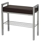 ベンチ クッション付 収納棚 玄関収納 カラー：ブラウン